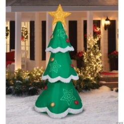 10 Ft. Blow-Up Inflatable Mixed Media Christmas Tree With Built-In LED Lights Outdoor Yard Decoration -Halloween Decoration Series 10 ft blow up inflatable mixed media christmas tree with built in led lights outdoor yard decorationss119734g a02