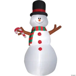 Halloween Decoration Series 24 10 Ft. Blow-Up Inflatable Swiveling Snowman With Built-In LED Lights Outdoor Yard Decoration
