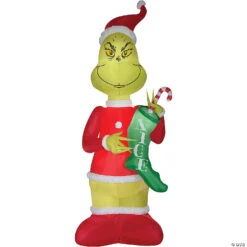 108" Blow Up Inflatable Grinch With Stock Giant Outdoor Yard Decoration