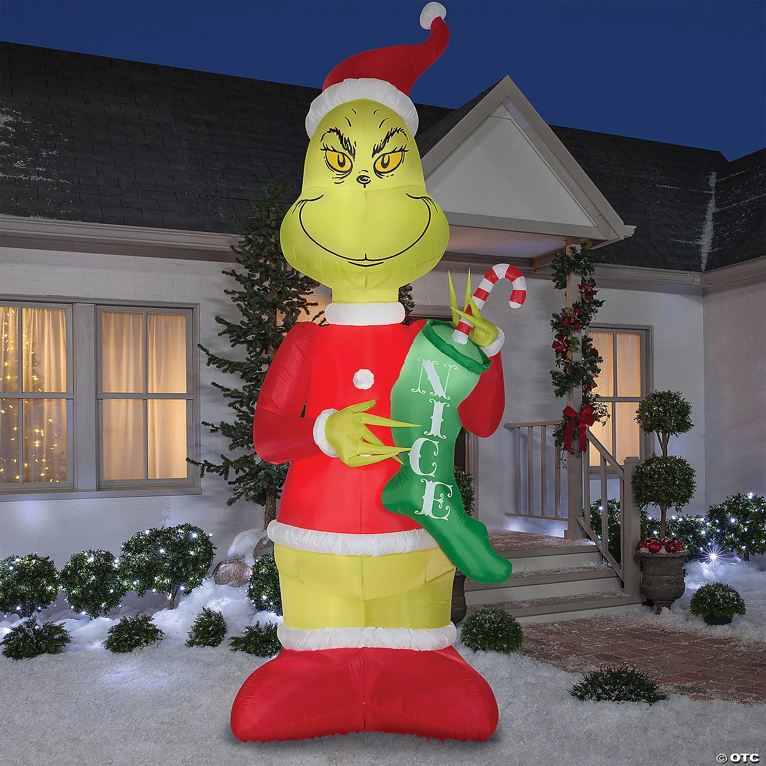 108" Blow Up Inflatable Grinch With Stock Giant Outdoor Yard Decoration 5 108" Blow Up Inflatable Grinch With Stock Giant Outdoor Yard Decoration - Image 3
