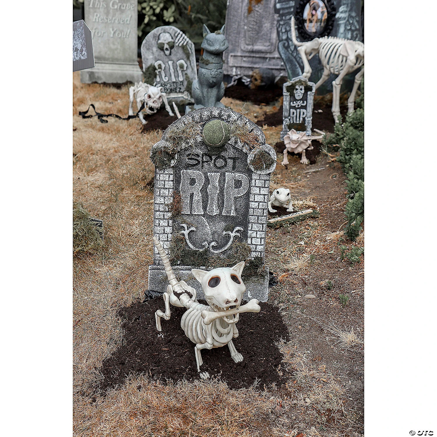 19" Gravestone RIP Skull Rose Decoration 4 19" Gravestone RIP Skull Rose Decoration - Image 2