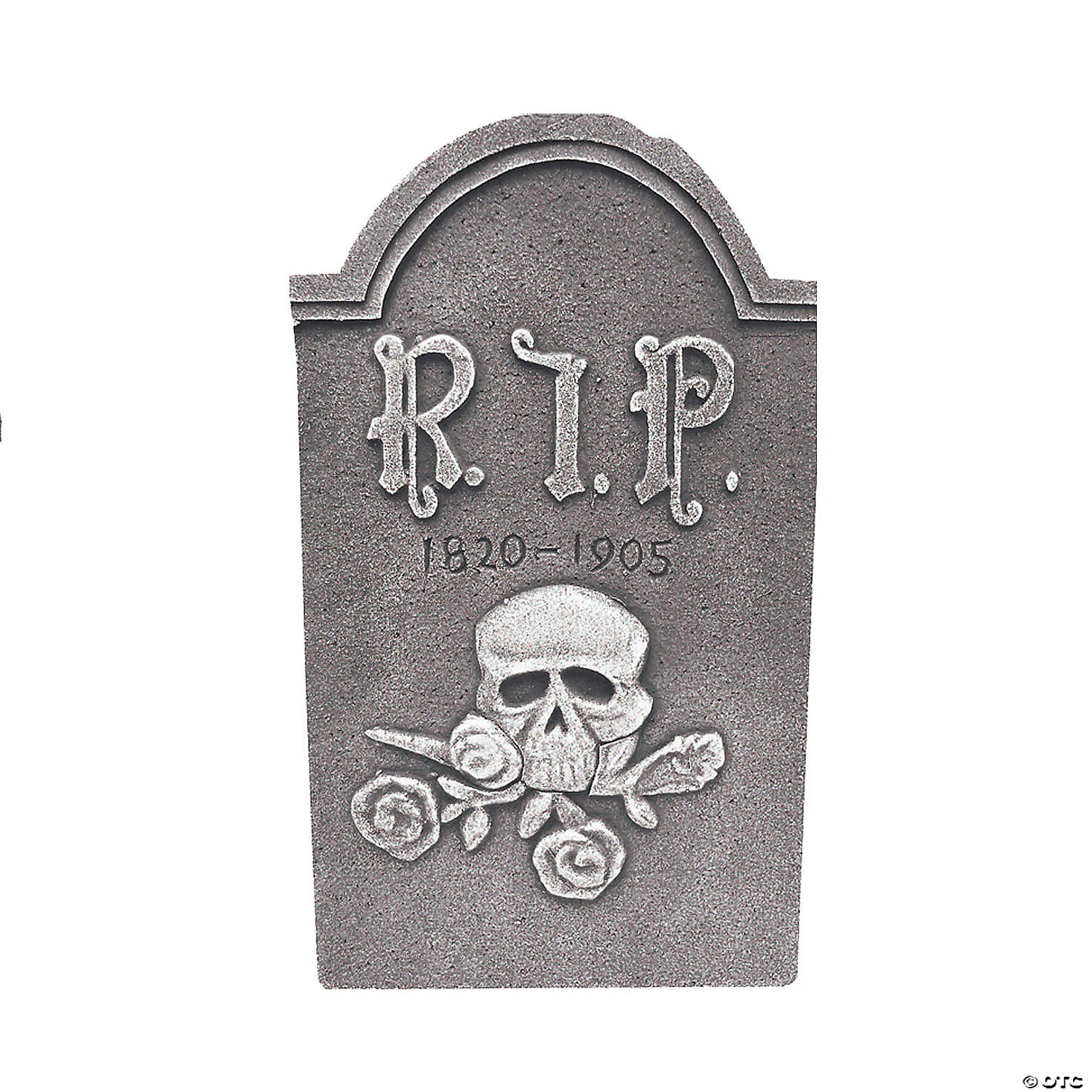 19" Gravestone RIP Skull Rose Decoration 3 19" Gravestone RIP Skull Rose Decoration