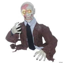 22" Animated Zombie With Glowing Eyes Halloween Decoration