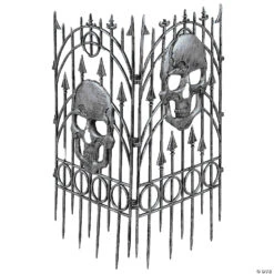 24" X 36" Silver Skull Fence Decoration - 2 Pc.