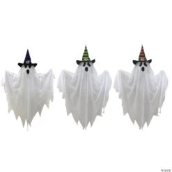 28" Hanging Ghosts With Witch Hat Decoration Set - 3 Pc.