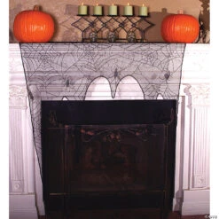 41" X 42" Black Lace Spider Web Mantel Decoration