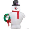 42" Blow Up Inflatable Frosty The Snowman Holding Wreath Outdoor Yard Decoration -Halloween Decoration Series 42 blow up inflatable frosty the snowman holding wreath outdoor yard decorationss39909g