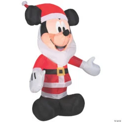 42" Blow Up Inflatable Mickey Mouse With Santa Beard Outdoor Yard Decoration