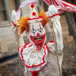 46" Hanging Animated Swinging Happy Clown Halloween Decoration -Halloween Decoration Series 46 hanging animated swinging happy clown halloween decorationmr039122 a02