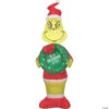 48" Blow Up Inflatable Grinch With Wreath Outdoor Yard Decoration -Halloween Decoration Series 48 blow up inflatable grinch with wreath outdoor yard decorationss116021g