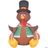 48" Blow Up Inflatable Happy Turkey With Vest Outdoor Yard Decoration -Halloween Decoration Series 48 blow up inflatable happy turkey with vest outdoor yard decorationss26396g