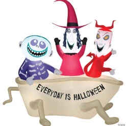 5 Ft. Blow-Up Inflatable Nightmare Before Christmas Lock Shock & Barrel With Built-In LED Lights Outdoor Yard Decoration