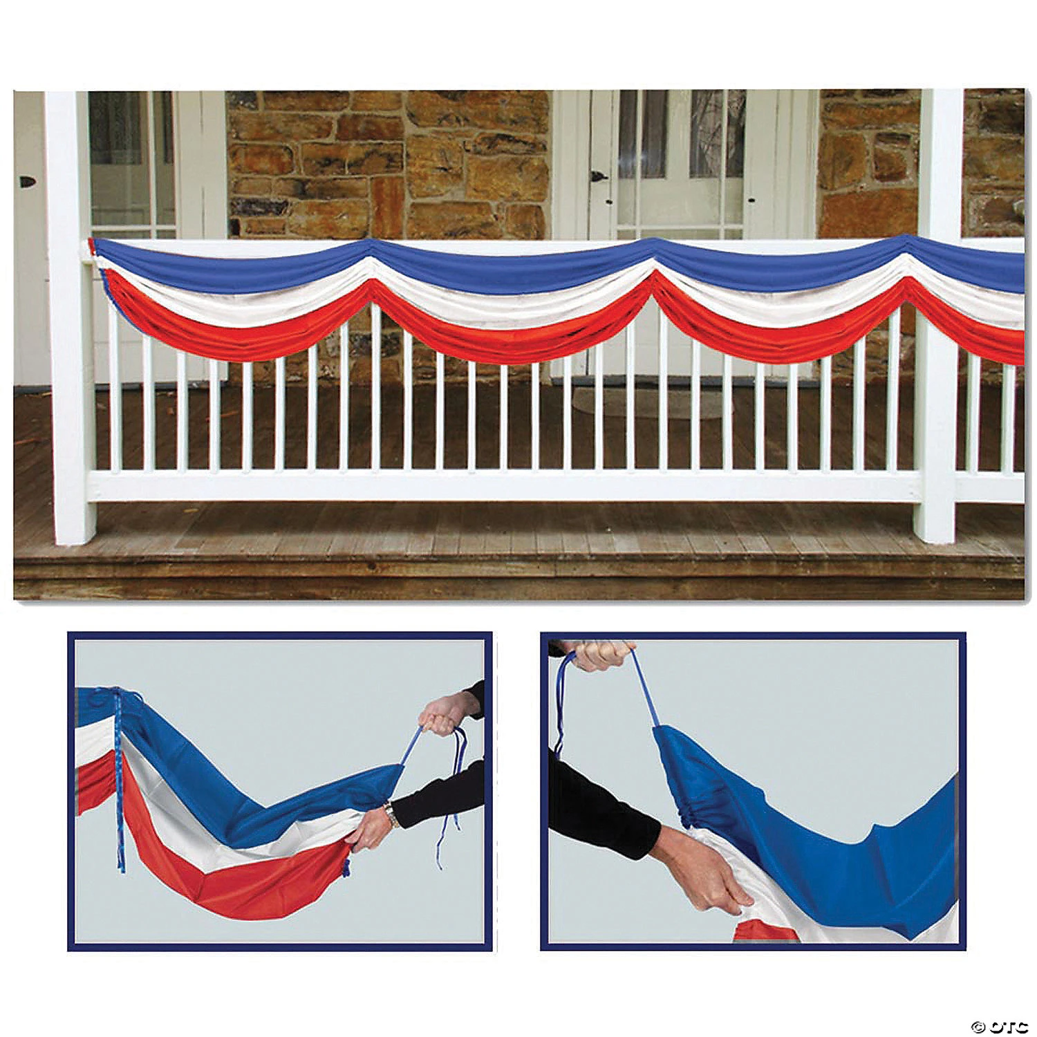 5' Patriotic Fabric Bunting 3 5' Patriotic Fabric Bunting