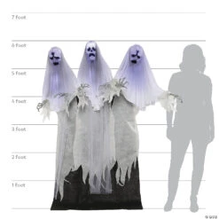 6' Animated Haunting Ghost Trio Decoration -Halloween Decoration Series 6 animated haunting ghost trio decorationmr127031 a06