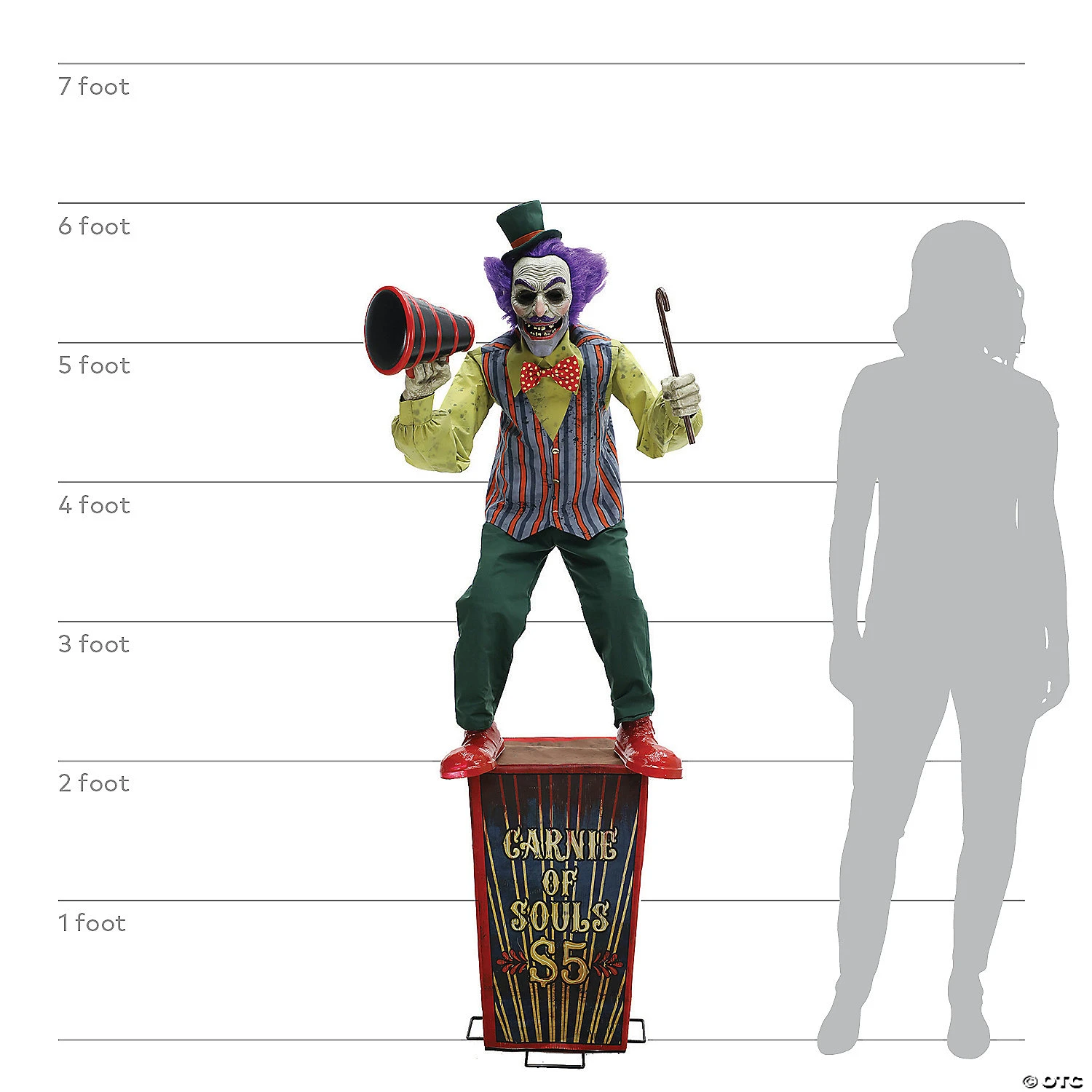 6 Ft. Servo Carnival Barker Halloween Decoration 7 6 Ft. Servo Carnival Barker Halloween Decoration - Image 5