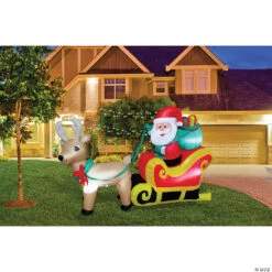 6' Santa On Sleigh Inflatable Outdoor Yard Decoration -Halloween Decoration Series 6 santa on sleigh inflatable outdoor yard decorationva1012 a01