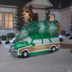 60" Blow Up Inflatable National Lampoon's Christmas Vacation Car With Tree Outdoor Yard Decoration -Halloween Decoration Series 60 blow up inflatable national lampoons christmas vacation car with tree outdoor yard decorationss110518g a02