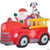 61" Blow Up Inflatable Santa Driving Fire Truck Outdoor Yard Decoration -Halloween Decoration Series 61 blow up inflatable santa driving fire truck outdoor yard decorationss86290g