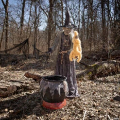 7' Cauldron Cat-Tastrophe Animated Prop Decoration 10 7' Cauldron Cat-Tastrophe Animated Prop Decoration -Halloween Decoration Series 7 cauldron cat tastrophe animated prop decorationmr124457 a02