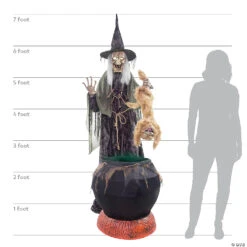 7' Cauldron Cat-Tastrophe Animated Prop Decoration 12 7' Cauldron Cat-Tastrophe Animated Prop Decoration -Halloween Decoration Series 7 cauldron cat tastrophe animated prop decorationmr124457 a06