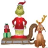 72" Blow Up Inflatable Dr. Seuss™ The Grinch & Max On Sled Outdoor Yard Decoration