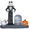 74" Blow-Up Inflatable Nightmare Before Christmas Jack Skellington In Graveyard With Built-In LED Lights Outdoor Yard Decoration -Halloween Decoration Series 74 blow up inflatable nightmare before christmas jack skellington in graveyard with built in led lights outdoor yard decorationss227161g