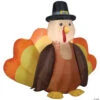 78" Blow-Up Inflatable Harvest Turkey With Built-In LED Lights Outdoor Yard Decoration