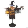 78-Inch Animated Scarecrow With Lantern And Sign -Halloween Decoration Series 78 inch animated scarecrow with lantern and signtt59187