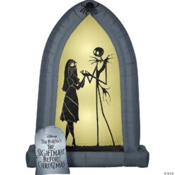 83" Blow-Up Inflatable Nightmare Before Christmas Jack & Sally Arch With Built-In LED Lights Outdoor Yard Decoration