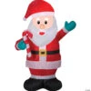 84" Blow Up Inflatable Santa With Candy Cane Outdoor Yard Decoration -Halloween Decoration Series 84 blow up inflatable santa with candy cane outdoor yard decorationss116712g