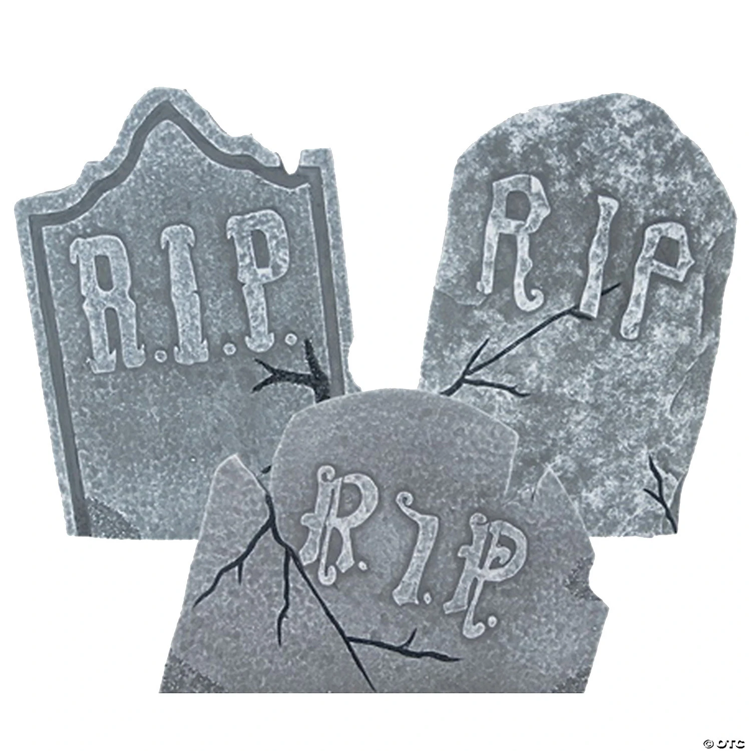 Crooked Tombstone Halloween Yard Decoration - Set Of 3 3 Crooked Tombstone Halloween Yard Decoration - Set Of 3