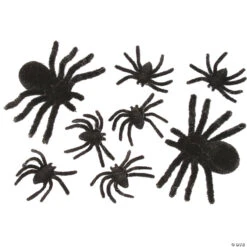 Fuzzy Spider Decorations - Set Of 8