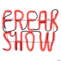 Glowing Neon LED Freak Show Light Up Sign 7 Glowing Neon LED Freak Show Light Up Sign -Halloween Decoration Series glowing neon led freak show light up signss72732g a01