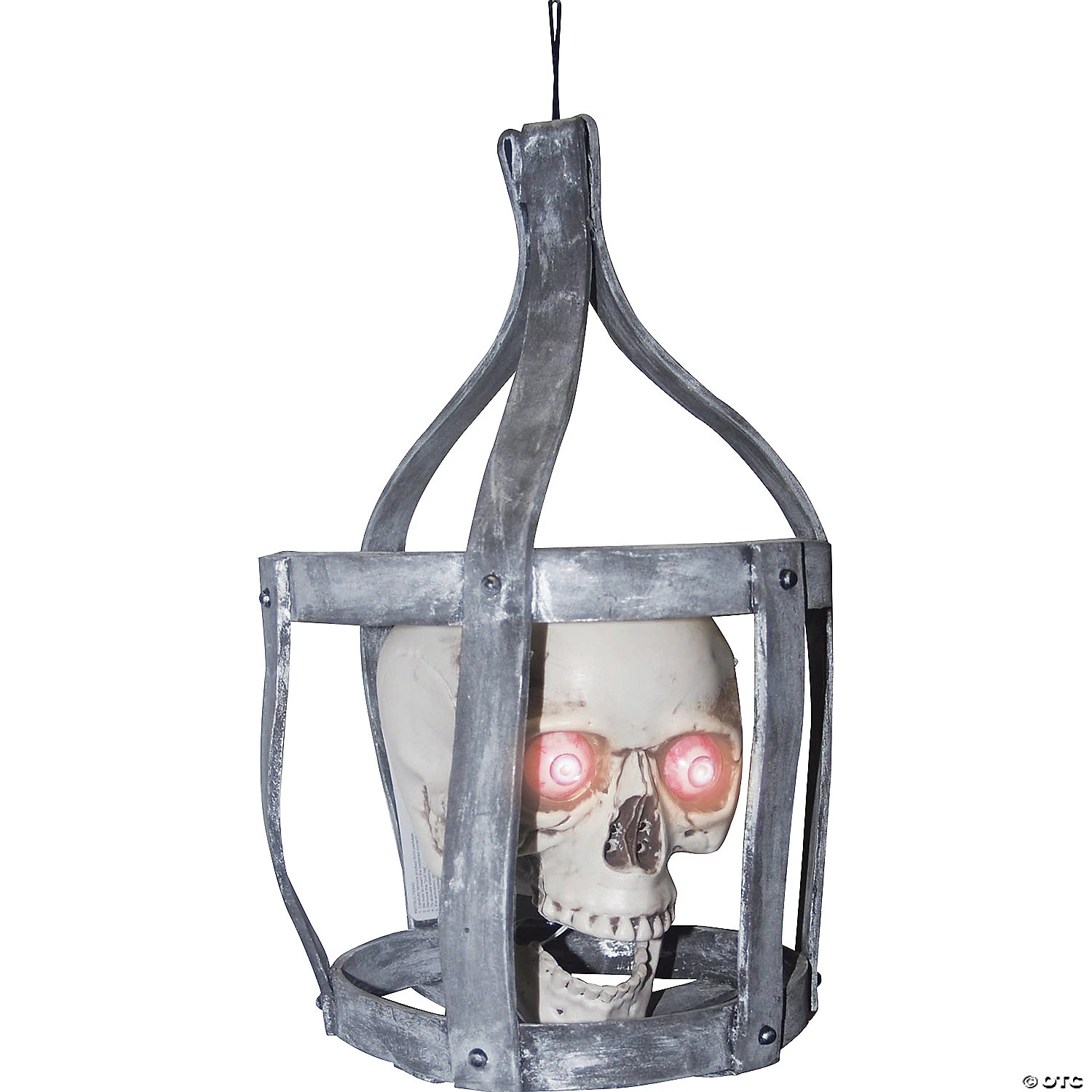 Hanging Talking Skull In Cage Decoration 3 Hanging Talking Skull In Cage Decoration