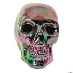 7.5" Skull Oil Slick/Iridescent Halloween Décor