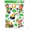 Leprechaun Shamrock Window Clings 2 Leprechaun Shamrock Window Clings -Halloween Decoration Series leprechaun shamrock window clingsbg33905