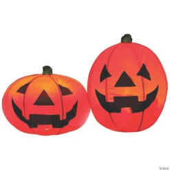 Lighted Pumpkin Yard Decorations - Set Of 2