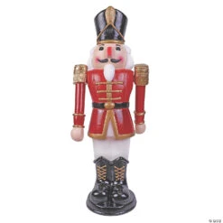 Outdoor 36" Red & White Nutcracker With Moving Arms