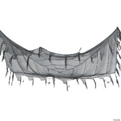 Tattered Ceiling Halloween Decoration With Dangling Spiders