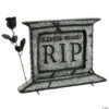 Tombstone Pedestal With Rose Halloween Decoration